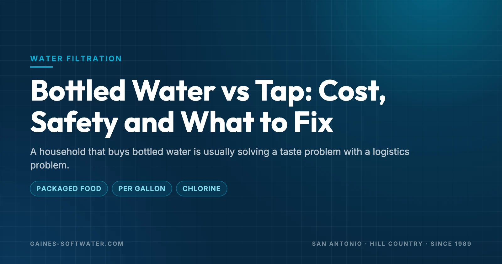 Bottled Water vs Tap: Cost, Safety and What to Fix: A household that buys bottled water is usually solving a taste problem with a logistics problem