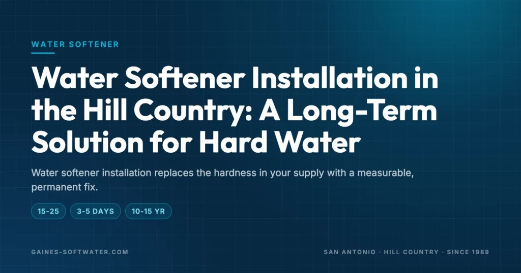 Water Softener Installation in the Hill Country: A Long-Term Solution for Hard Water: Water softener installation replaces the hardness in your supply with a measurable, permanent fix