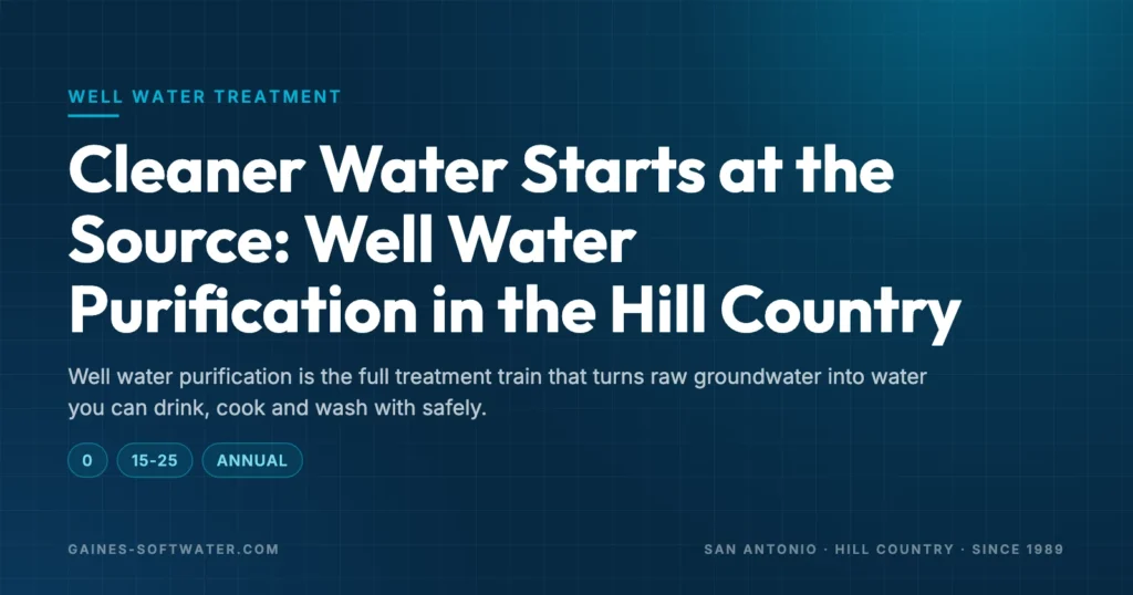 Cleaner Water Starts at the Source: Well Water Purification in the Hill Country: Well water purification is the full treatment train that turns raw groundwater into water you can drink, cook and wash with safely